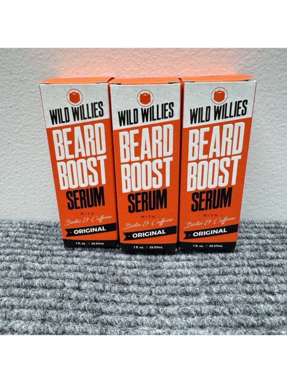 X3 Wild Willies Beard Boost Serum Biotin Caffeine Thick Fuller Growth Hair Oil